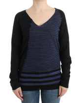 Costume National Black striped V-neck sweater -   -  Costume National.